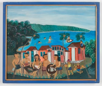 Theard Aladin (Haitian/Haiti) Bathers at the Beach, 1980