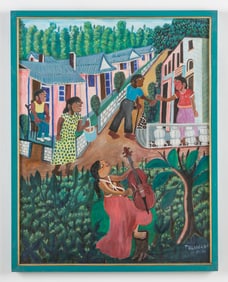 Theard Aladin (Haitian/Haiti) Playing Cello, Dated 1990
