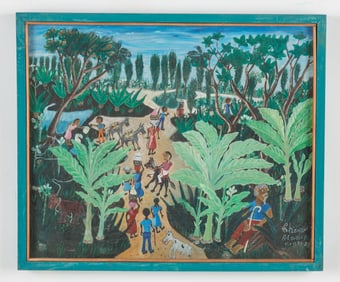 Theard Aladin (Haitian/Haiti) Road to Market, Dated 1988