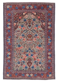 Kashan Meditation Rug, Persia, Ca. 1920, 4'5'' x 6'7''