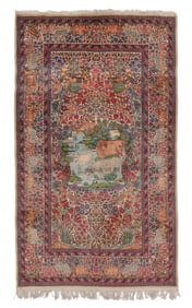 Lavar Kerman Pictorial Rug, Persia, Early 20th C., 4'9'' x 8'1''