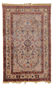 Fine Silk Souf Kashan Rug, Persia, Ca. 1910, 4'3'' x 6'9''