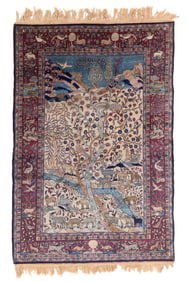 Fine Kashan Pictorial Rug, Persia, Ca. 1920, 4'7'' x 6'10''