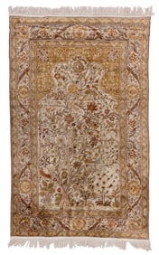 Fine Silk Kayseri Rug, Turkey, Mid 20th C., 4'2'' x 6'7''