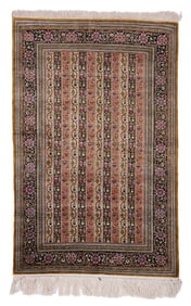 Fine Silk Qum Rug, Persia, Ca. 1970, 3'5'' x 5'3''