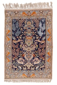 Fine Isfahan Hunting Rug, Persia, Mid 20th C., 3'7'' x 5'4''