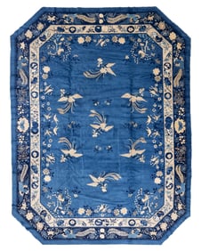 Octagonal Blue Peking Rug, China, Late 19th C., 10'0'' x 13'2''