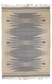 Scandinavian Kilim Rug, Sweden, Mid 20th C., 5'5'' x 7'10''