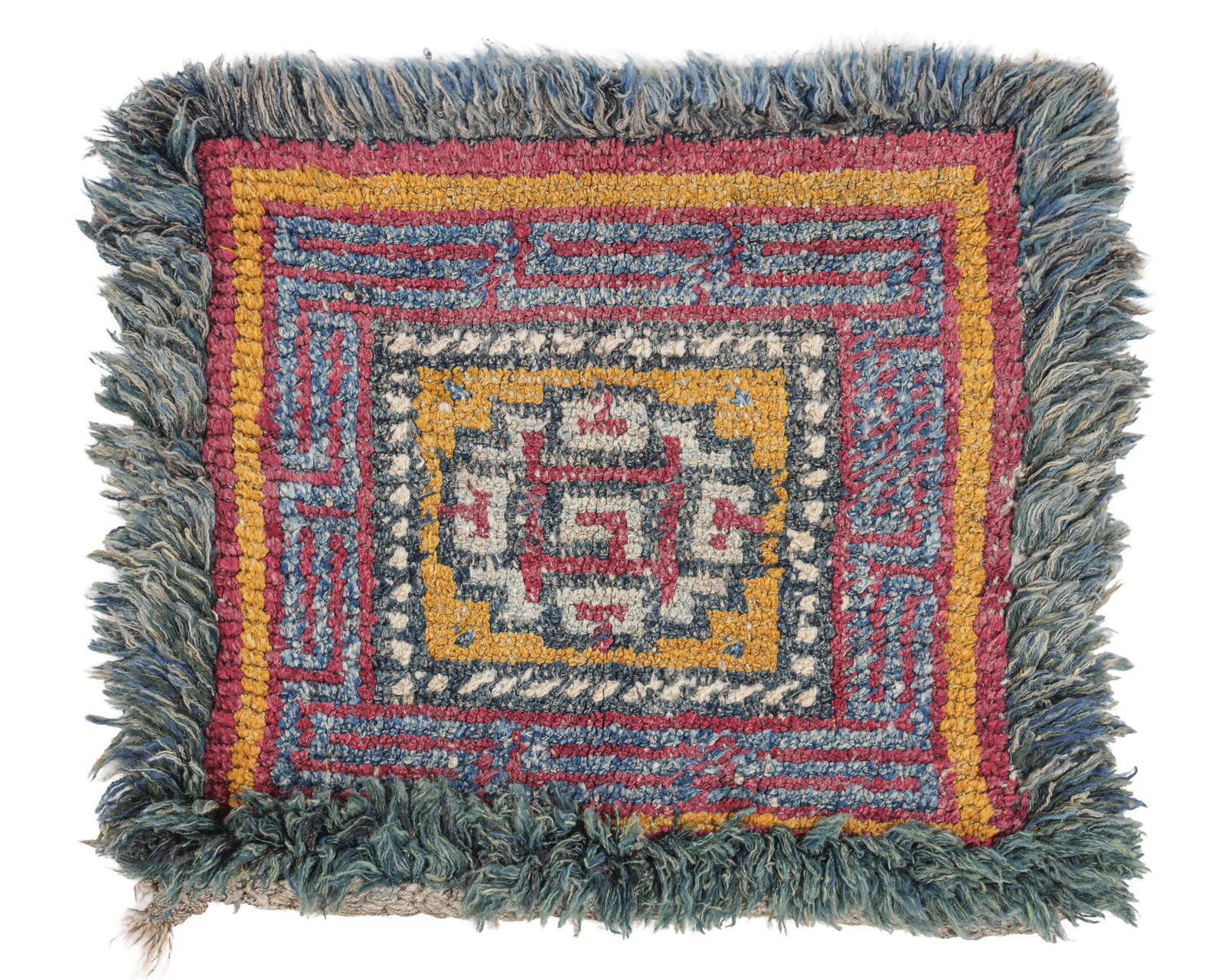Warp Face Back Monastic Rug, Tibet, 19th C., 2'6'' x 2'10'' (1 of 3)