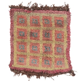 Warp Face Back Monastic Rug, Tibet, 19th C., 2'4'' x 2'0''