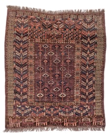Arabatchi Door Rug or Engsi, Central Asia, 19th century, 4’2” x 4’11”