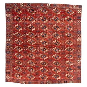 Tekke Turkmen Main Carpet, Central Asia, 19th Century, 7’4” x 7’8”