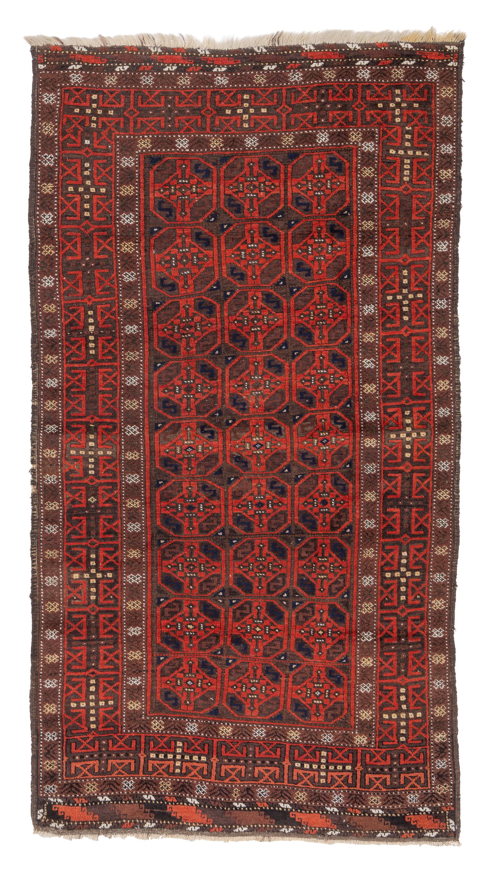 Baluch Rug, Khorasan Area, Persia, Ca. 1900, 3'1'' x 5'9'': Baluch Rug, Khorasan Area, Persia, Ca. 1900, 3'1'' x 5'9'' (94 x 175 cm). Weight: 7 lbs. Material: wool pile, wool warp, wool weft.