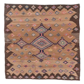 Fine Sofreh Rug, Persia, Ca. 1900, 4'11'' x 5'0''