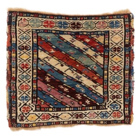 Shah Sevan Diagonal Stripe Bagface, Transcaucasus, Ca. 1880