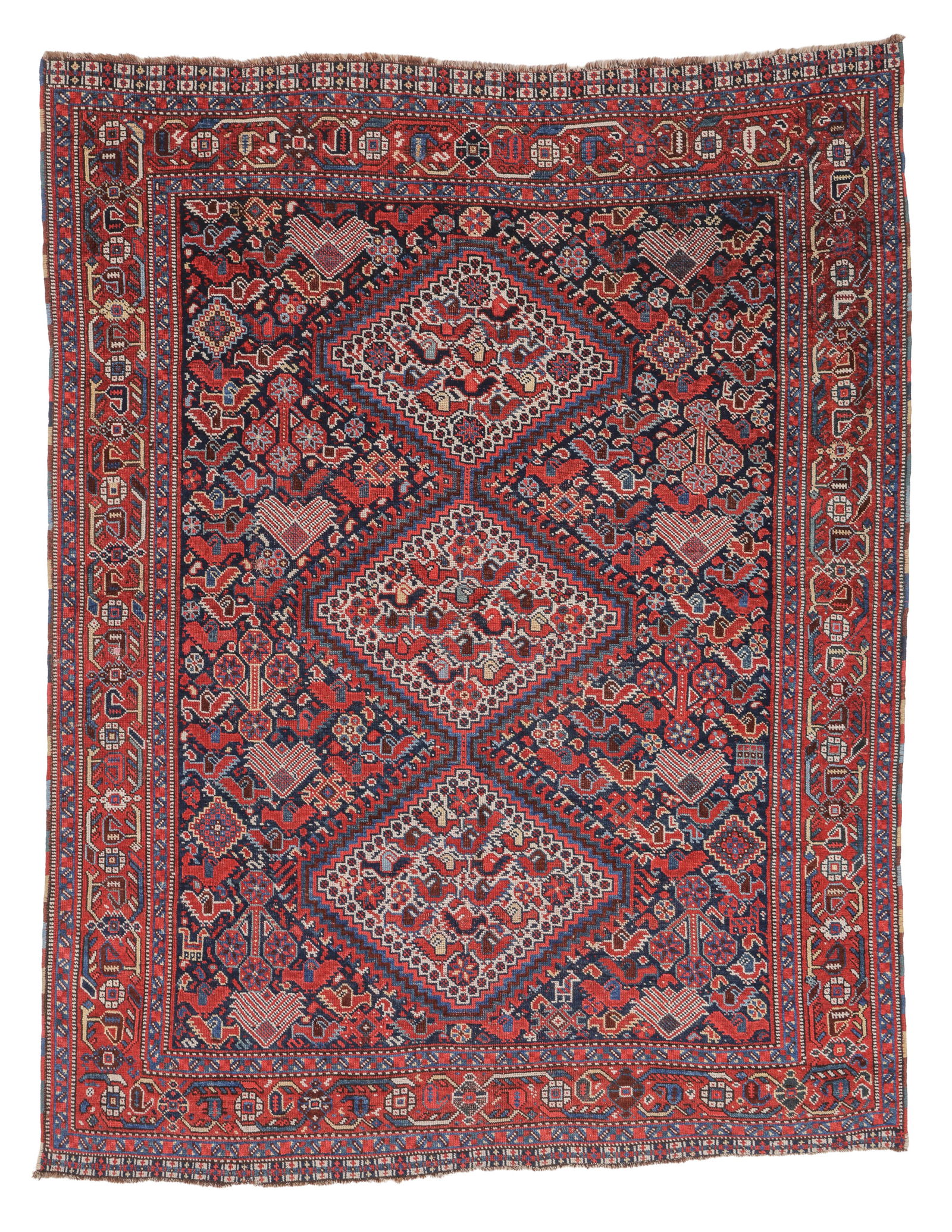 Khamseh Bird Rug, Persia, Ca. 1880, 4'7'' x 5'10'' (1 of 5)