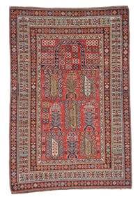 Shirvan Prayer Rug, Caucasus, Late 19th C., 3'5'' x 4'11''