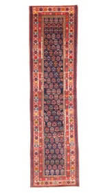 Long Shirvan Runner, Caucasus, Late 19th C., 3'4'' x 12'9''