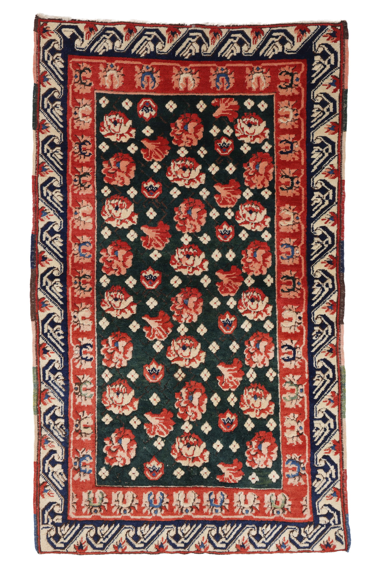 Vintage Seychour Rug, Caucasus, 20th C., 3'5'' x 5'9'': Vintage Seychour Rug, Caucasus, 20th C., 3'5'' x 5'9'' (104 x 175 cm). Weight: 9 lbs. Material: wool pile, wool warp, wool weft.