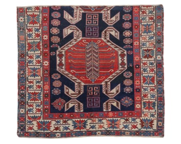 Lenkoran Rug Fragment, Caucasus, Ca. 1870, 4'8'' x 4'3''