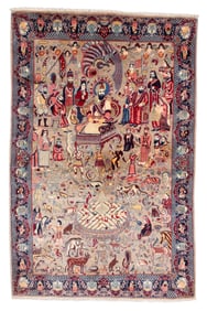 Tabriz Pictorial Rug, Persia, Mid 20th C., 4'7'' x 7'0''