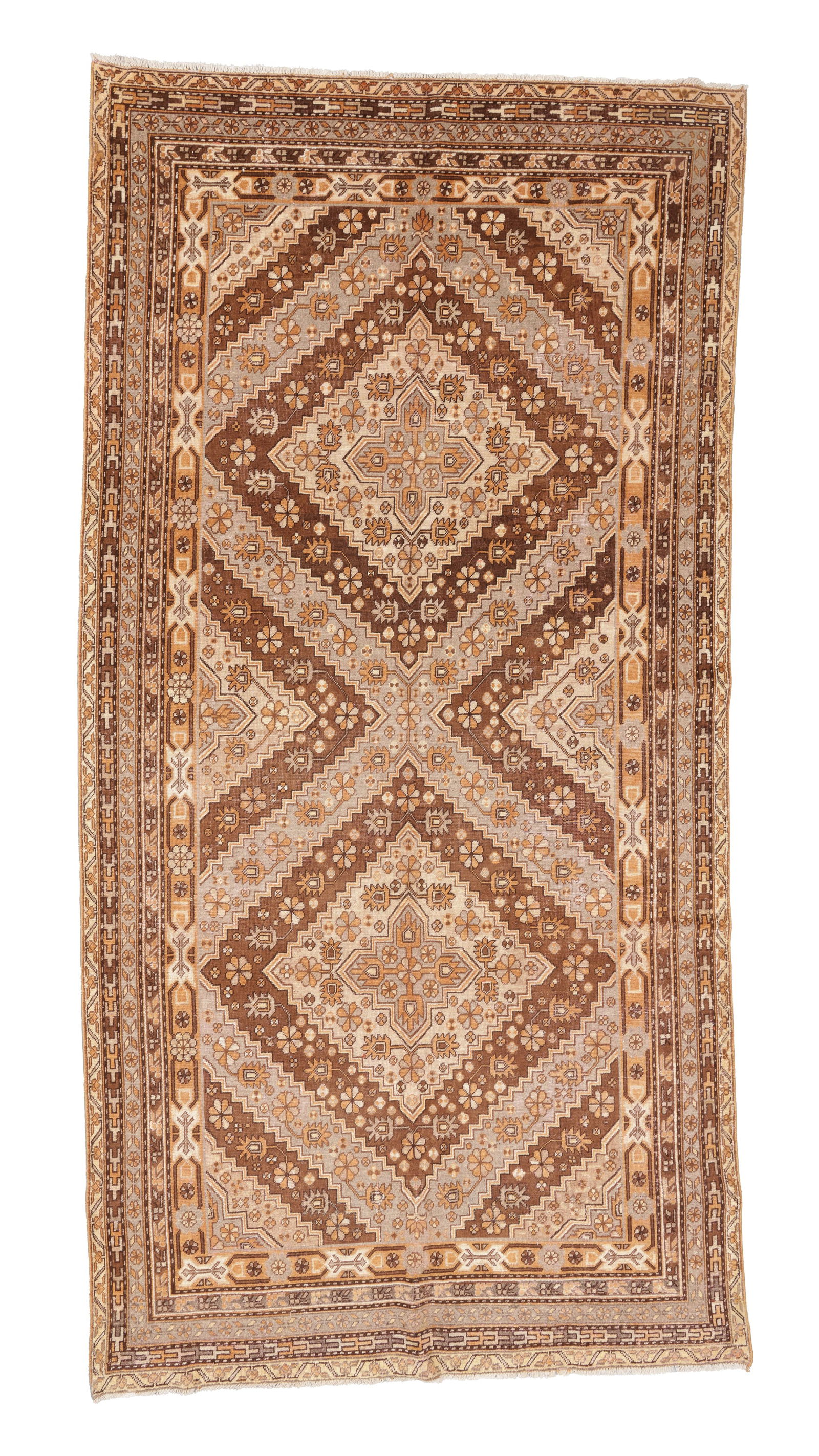 Khotan Rug, East Turkestan, Early/Mid 20th C., 6'3'' x 12'5'': Khotan Rug, East Turkestan, Early/Mid 20th C., 6'3'' x 12'5'' (191 x 378 cm). Weight: 25 lbs. Material: wool pile, cotton warp, cotton weft.