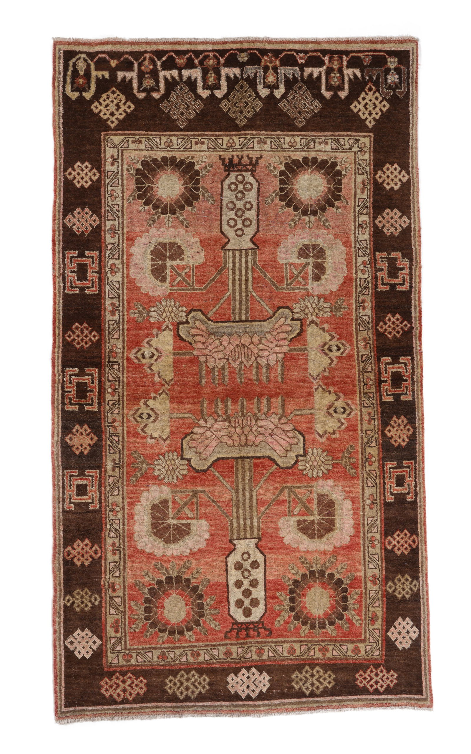Khotan Rug, East Turkestan, Early 20th C., 4'3'' x 7'7'' (1 of 5)