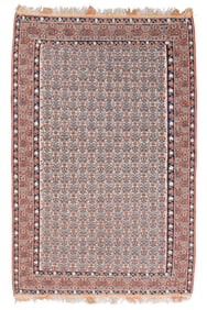 Kurd Senneh/Bidjar Kilim, 2-Colored Silk Warp, Persia, Mid 20th C., 5'3'' x 8'0''