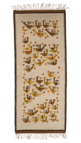 Folk Kilim (Birds), Poland, Mid 20th C., 2'6'' x 6'0''