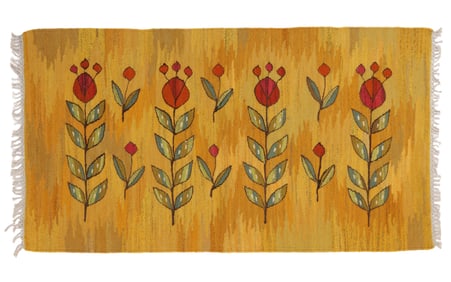 Folk Kilim (Tulips), Poland, Mid 20th C., 2'5'' x 4'3''