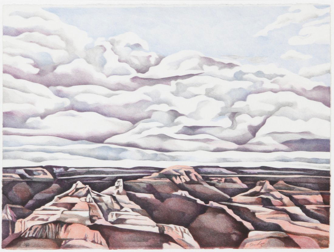 Diane Burko, Landscape, Litho: Diane Burko (American, b. 1945), Untitled Landscape. Medium: Lithograph. Size: 31.5" x 38.5" (80 x 97 cm). Provenance: GlaxoSmithKline LLC.