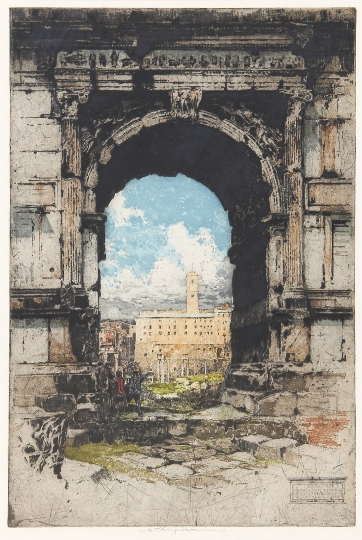 Kasimir, Luigi "Roma" Etching: Kasimir, Luigi (1881-1962) "Roma" Signed Etching with aquatint. Size: 37" x 27" (93 x 68 cm). Provenance: GlaxoSmithKline LLC.