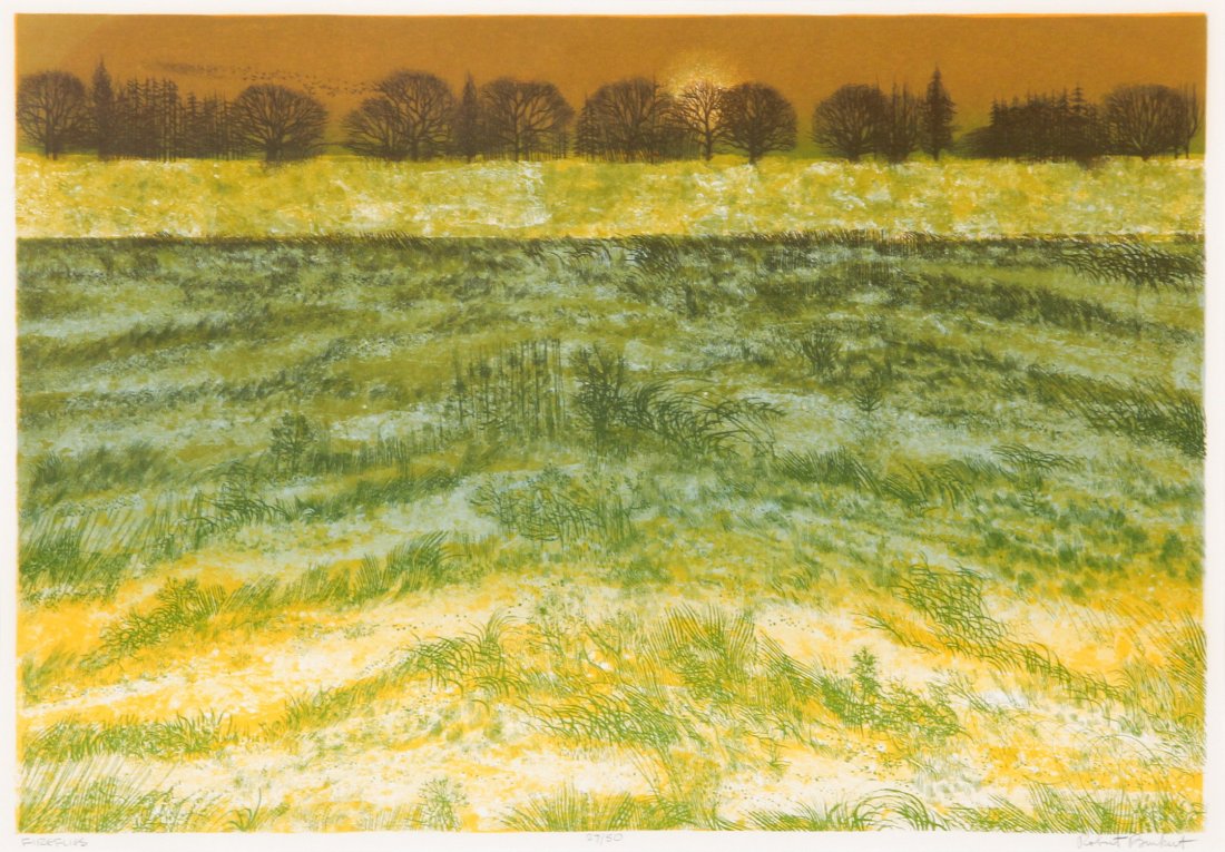 Robert Burkhert, Fireflies, Silkscreen: Robert Burkhert, Fireflies. Medium: Silkscreen print. Size: 28.5" x 37.5". Provenance: GlaxoSmithKline LLC.