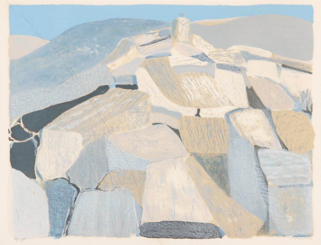 Muhl, Nautica II, 1982, Color lithograph: Roger Muhl (French, 1929-2008) Nautica II, 1982, Color lithograph ed. 83/125. Size: 36" x 46" (91 x 116 cm)(frame). Provenance: GlaxoSmithKline LLC.