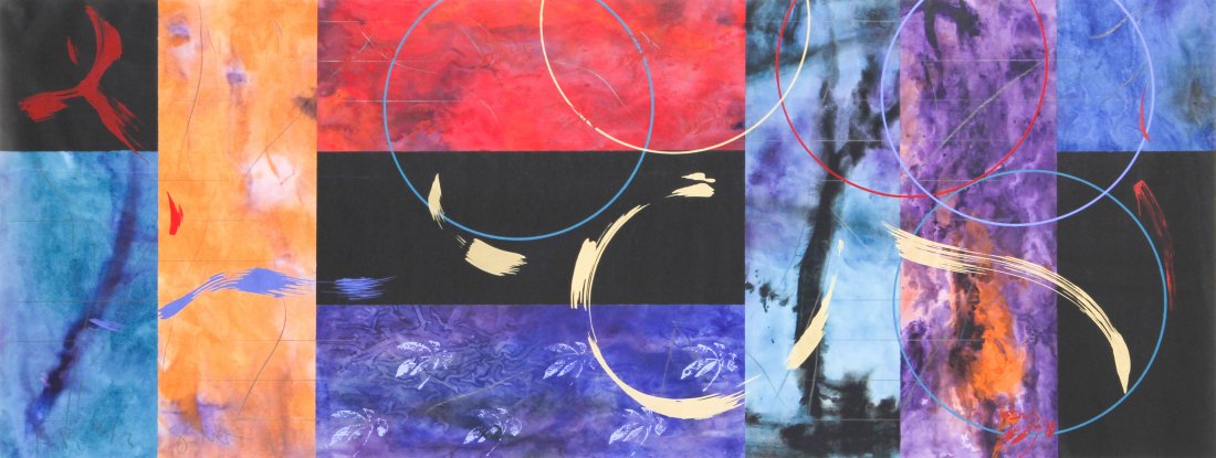 Scott Sandell, Sail Change, Mixed Media: Scott Sandell, Sail Change, 1993. Medium: Mixed media. Size: 30" x 68". Provenance: GlaxoSmithKline LLC.