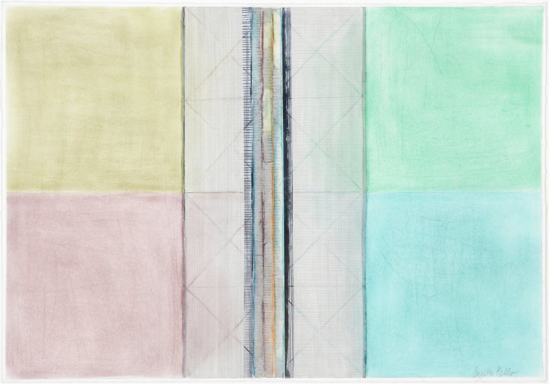 Brigitte Keller, Lines & Squares, Mixed media: Brigitte Keller (American, 20th c.) Lines & Squares, 1983. Medium: Mixed media. Size: 24" x 33" (60 x 83 cm). Provenance: GlaxoSmithKline LLC.