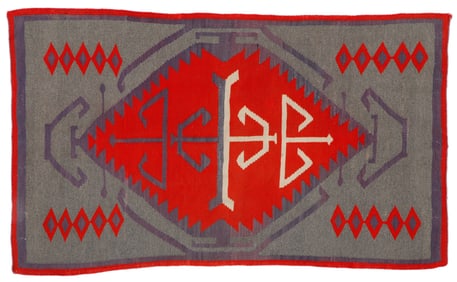 J.B. Moore Crystal, Plate XIX Navajo Weaving, circa 1911, 3'7'' x 5'9''