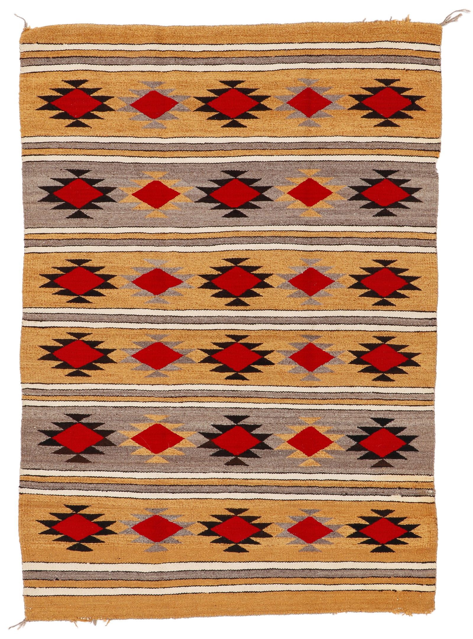 Navajo Rug, 1950-1960, 3'8'' x 5'3': Navajo Rug, 1950-1960, Wool with cotton warp. Features a proto- Wide Ruins style design. 3'8'' x 5'3'' (112 x 160 cm)