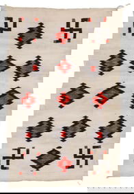 Navajo Rug with 'Whirling Log' Design, 1910-1930, 4'2'' x 6'8''