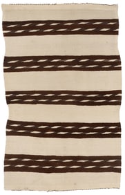 Navajo Banded Weaving, Transitional Period, 3'11'' x 6'1''
