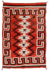 Navajo Stacked Serrated Diamond Rug, Transitional Period, 4'7'' x 7'0''