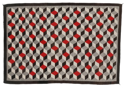 Navajo Tumbling Blocks Rug, circa. 1930s, 4'3'' x 6'1''