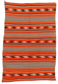 Navajo Banded Blanket, c. 1890, 3'0'' x 4'7''