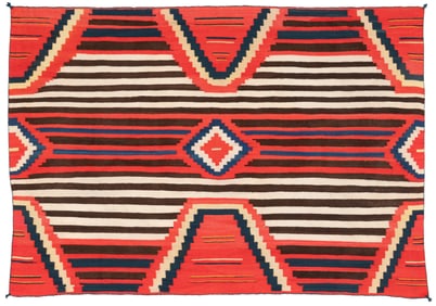 Navajo Late Classic 'Woman's Third Phase' Design Blanket, 1880-1890, 4'7'' x 3'3''