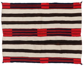 Navajo Classic Second Phase Chief's Blanket, ca. 1865-75, 5'6'' x 4'5''