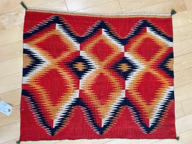 Navajo Late Classic 'Fancy Saddle' Blanket, circa 1890, 2'10'' x 2'3''
