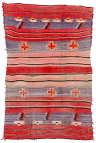 Navajo Twill Weave Double Saddle Blanket, circa 1900, 3'0'' x 4'5''