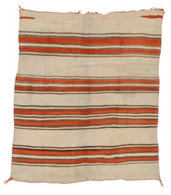 Navajo Transitional Banded Blanket/Diyurghi, 1900, 4'9'' x 5'10''