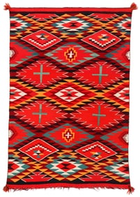 Navajo Germantown Eye Dazzler Weaving, circa 1890, 2'11'' x 4'5''