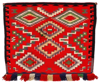 Navajo Germantown Single Saddle Blanket, circa 1900, 2'8'' x 2'2''